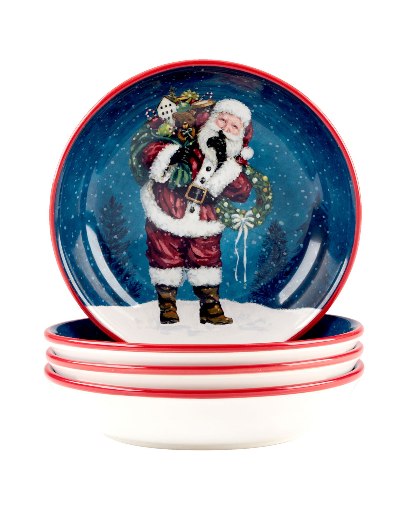 Certified International набор из 4 суповых мисок Santa's Secret