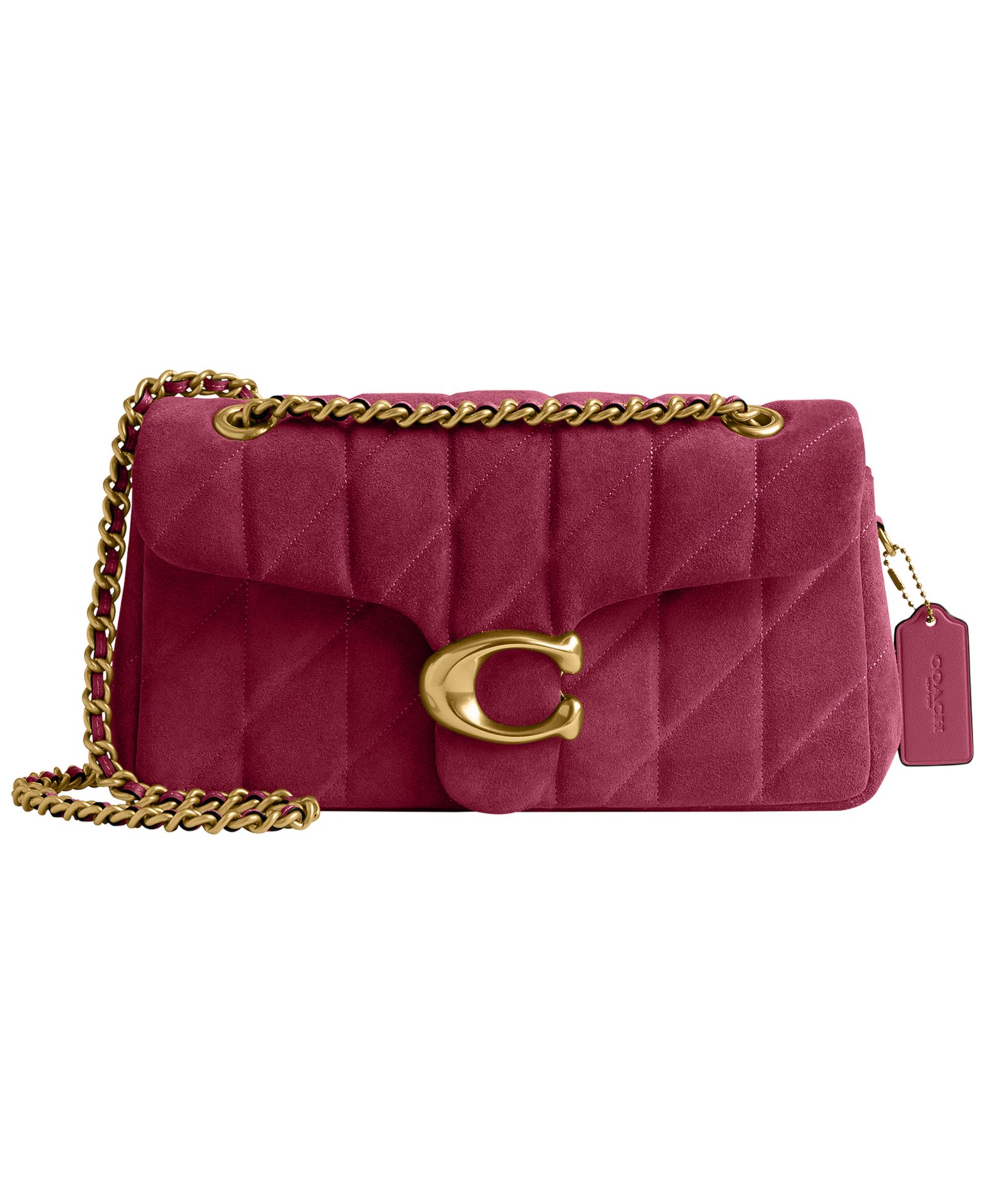 COACH Quilted Tabby Medium Suede Shoulder Bag 26