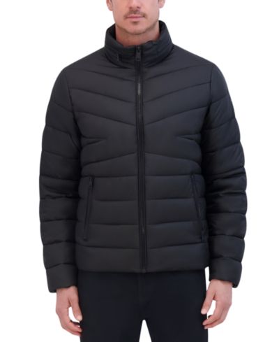 Мужская легкая стеганая куртка с капюшоном и молнией Kenneth Cole