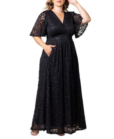 Вечернее платье Kiyonna Plus Size Luminous Sequin Lace с карманами