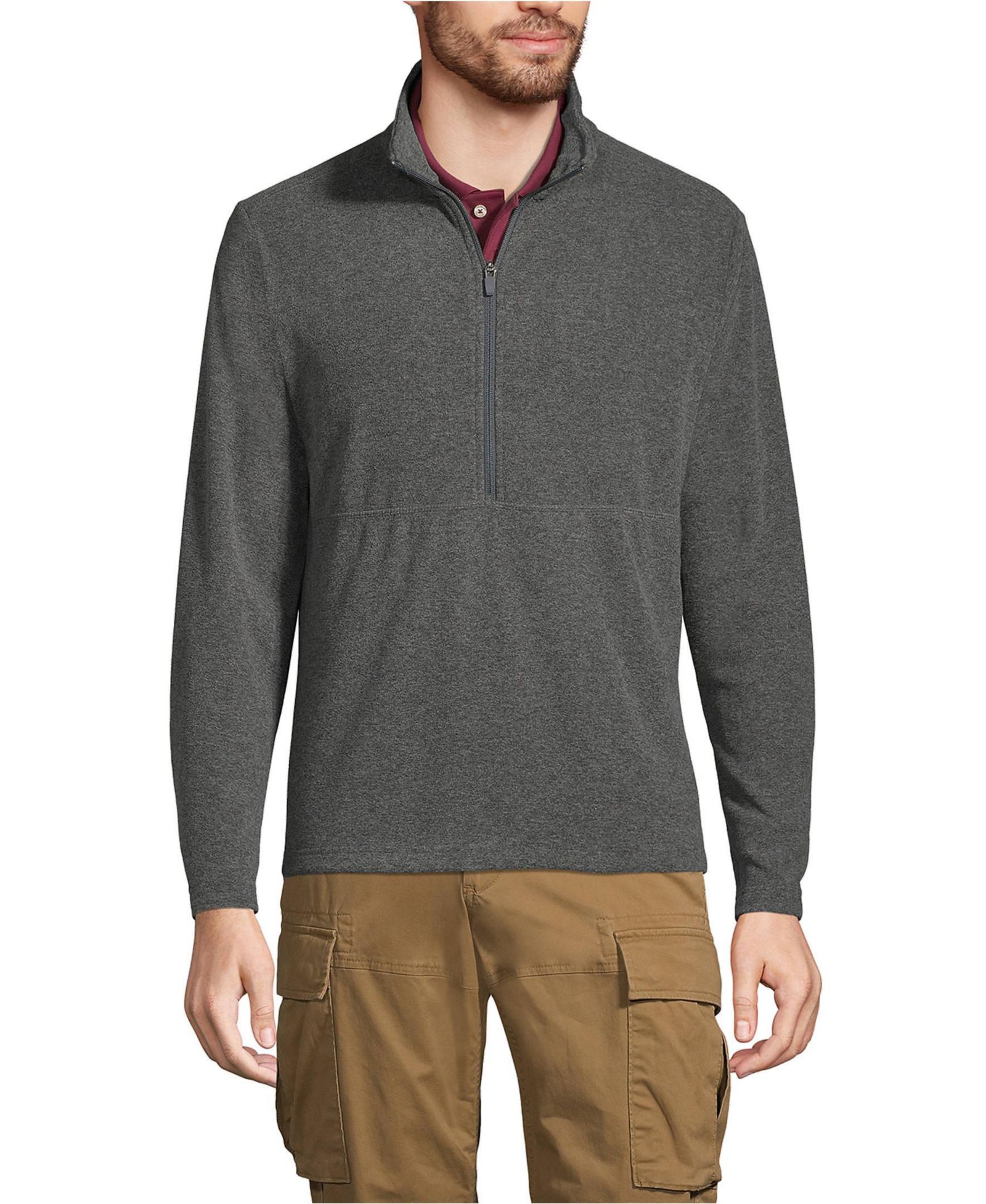 Lands' End Мужская флисовая кофта Thermacheck 100 Quarter Zip