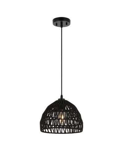 Подвесной светильник Campana 10.25" Bohemian Modern Woven Rope/Iron LED
