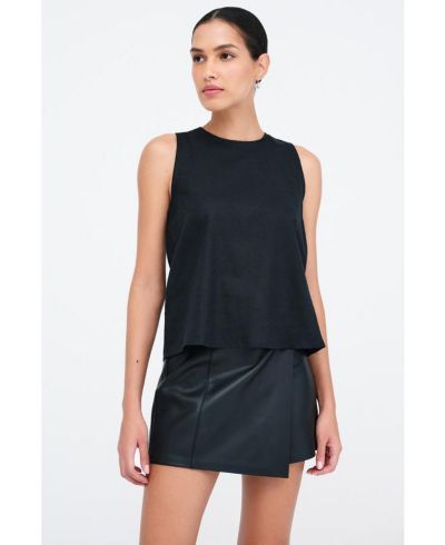Marcella Women's McKinley Sheer Linen Sleeveless A-Line Top with Back Zip