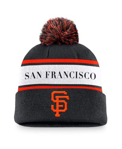 Мужская вязаная шапка Nike Black San Francisco Giants Team Stripe с помпоном