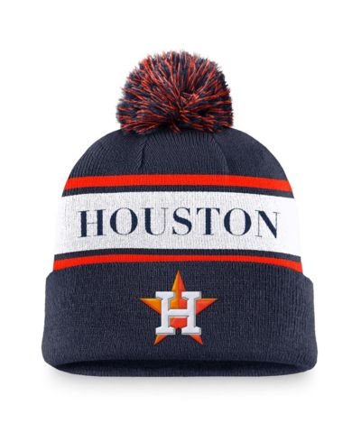Nike Мужская вязаная шапка с помпоном Houston Astros Team Stripe темно-синего цвета