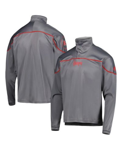 Мужская трикотажная куртка adidas AEROREADY Gray Nebraska Huskers с воротником на кнопке