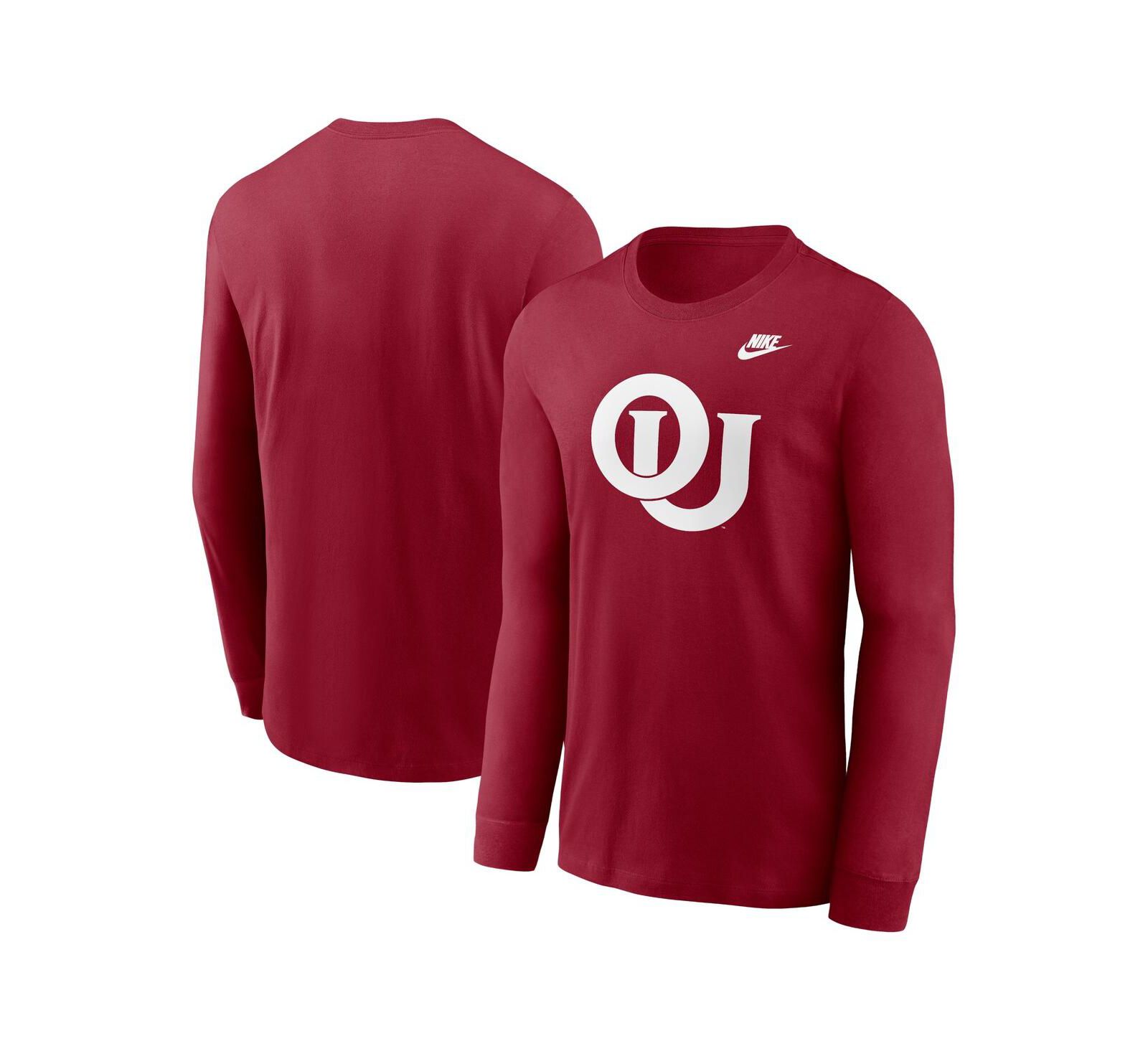 Мужская футболка Nike Crimson Oklahoma Sooners Legacy Primary Logo Long Sleeve