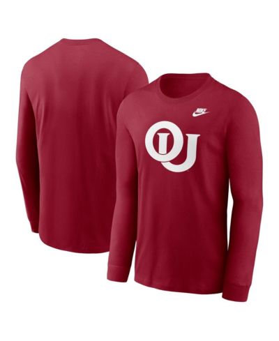 Мужская футболка Nike Crimson Oklahoma Sooners Legacy Primary Logo Long Sleeve