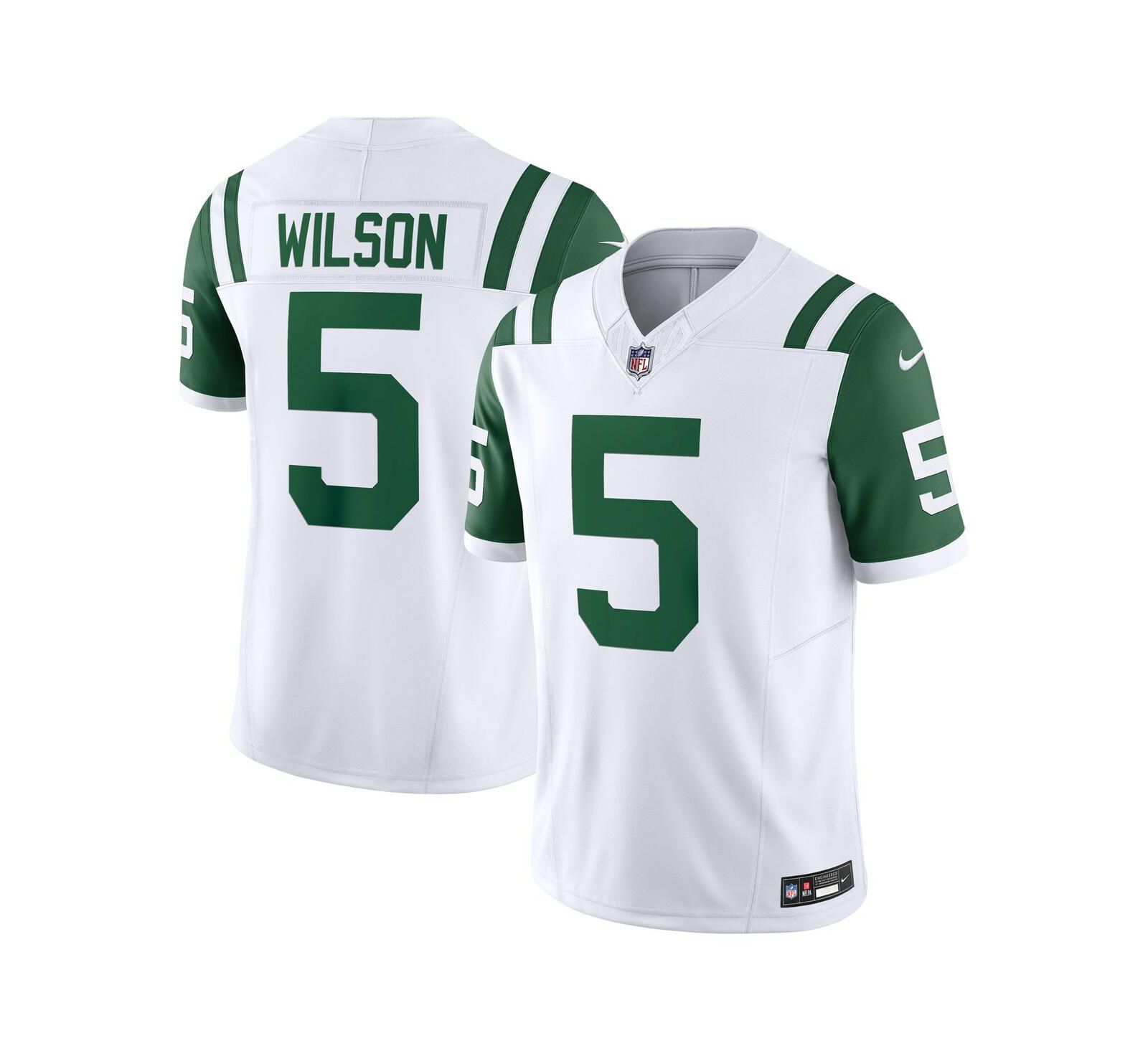 Nike Мужская джерси Garrett Wilson White New York Jets Classic Alternate Vapor F.U.S.E. Limited