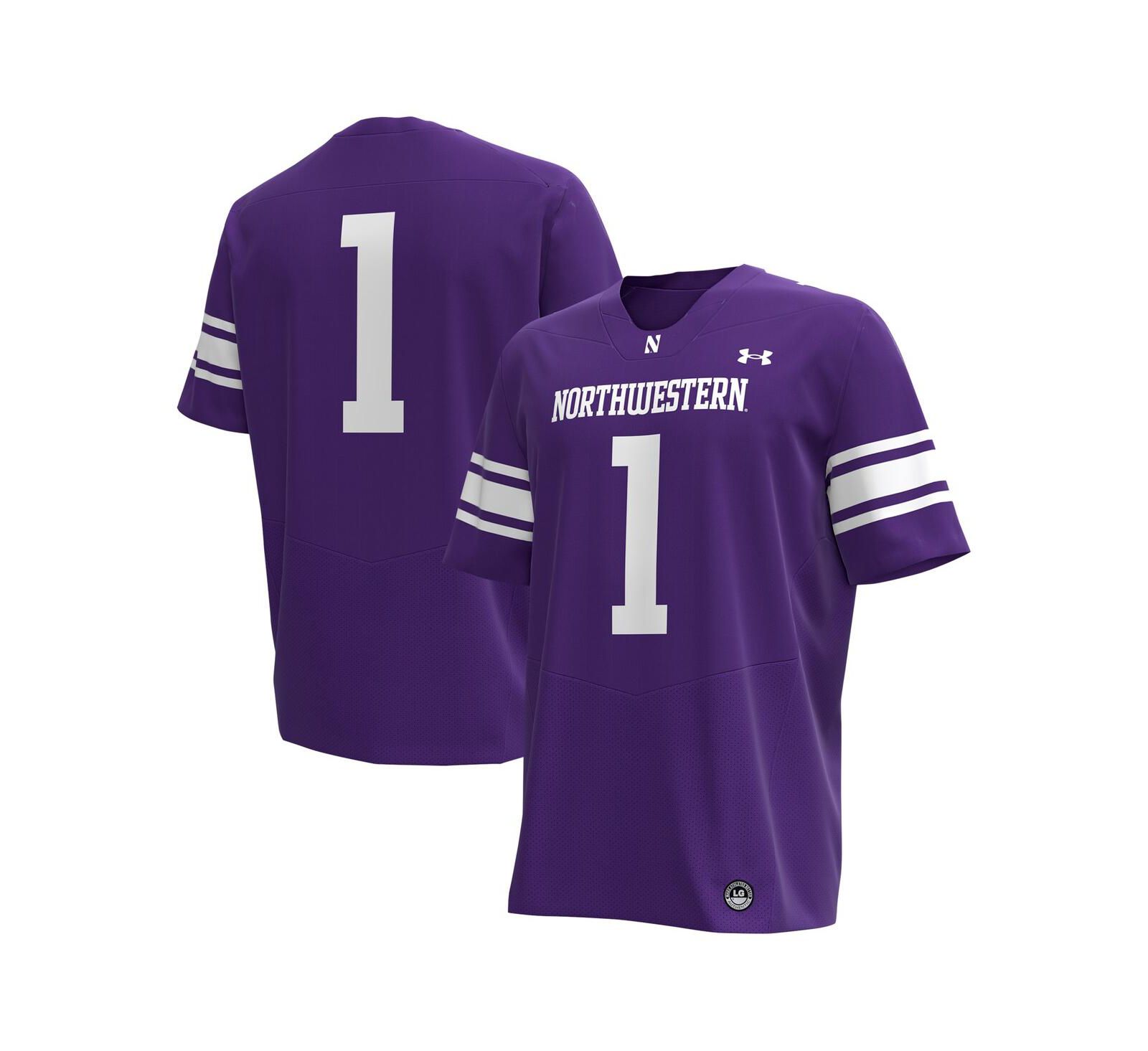 Under Armour Мужская реплика джерси для американского футбола Northwestern Wildcats, фиолетовый №1
