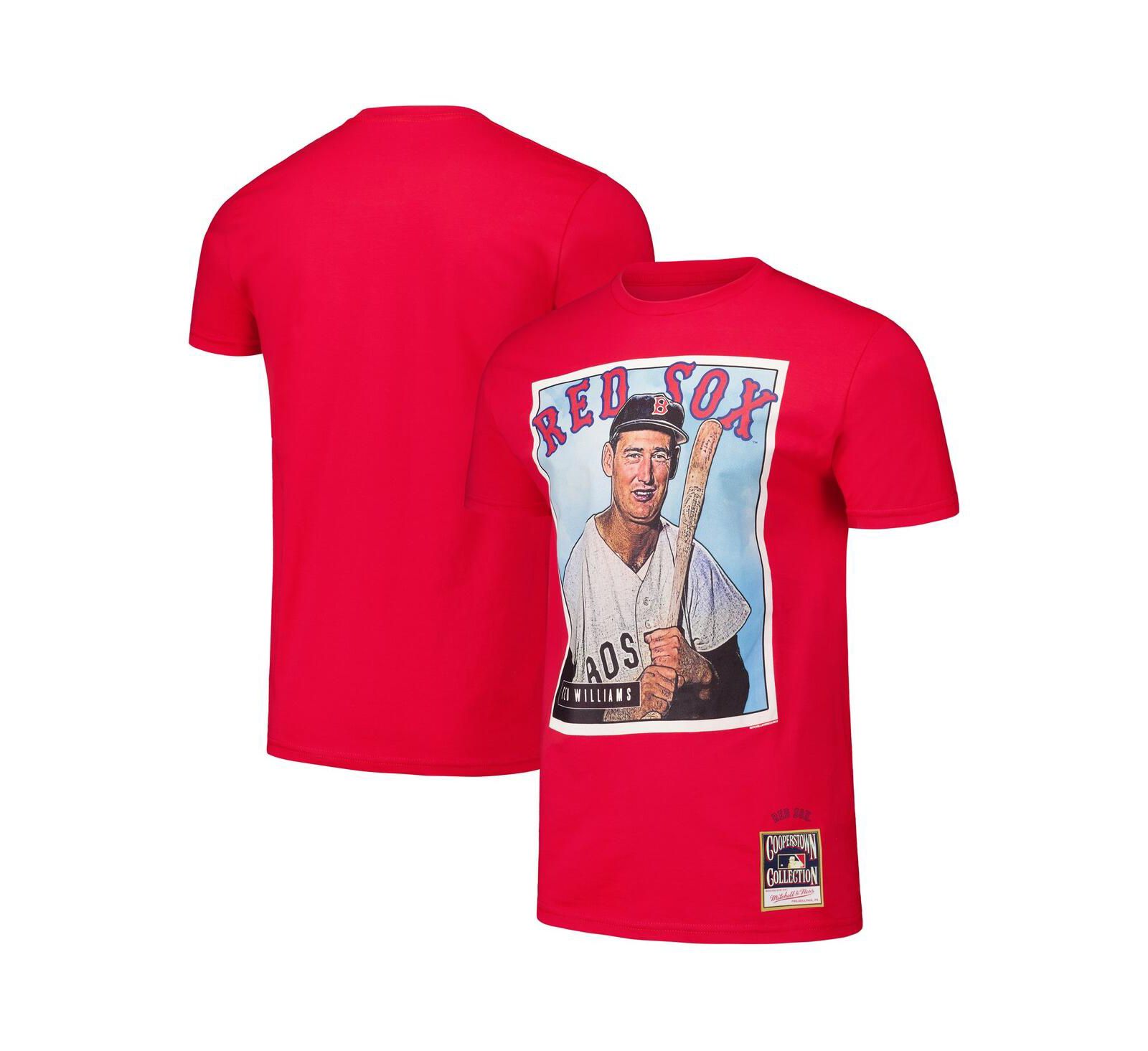 Мужская футболка Mitchell & Ness Ted Williams Red Boston Red Sox Cooperstown Collection Collectors Connection