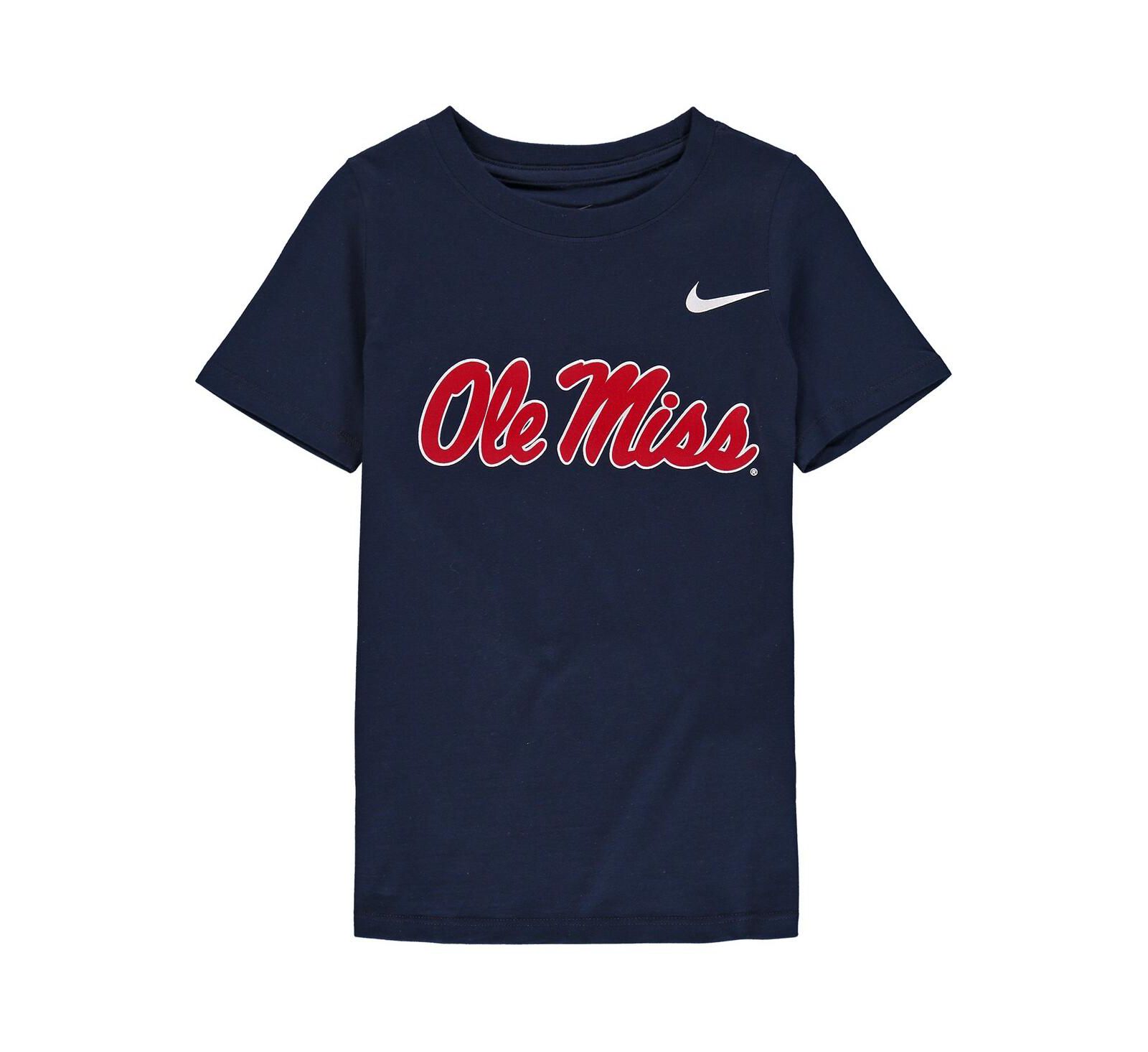 Nike T-shirt Performance с логотипом Ole Miss Rebels для мальчиков и девочек, темно-синий