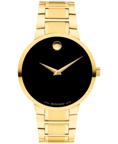 Мужские швейцарские кварцевые часы Movado Portfolio Yellow Pvd 40MM