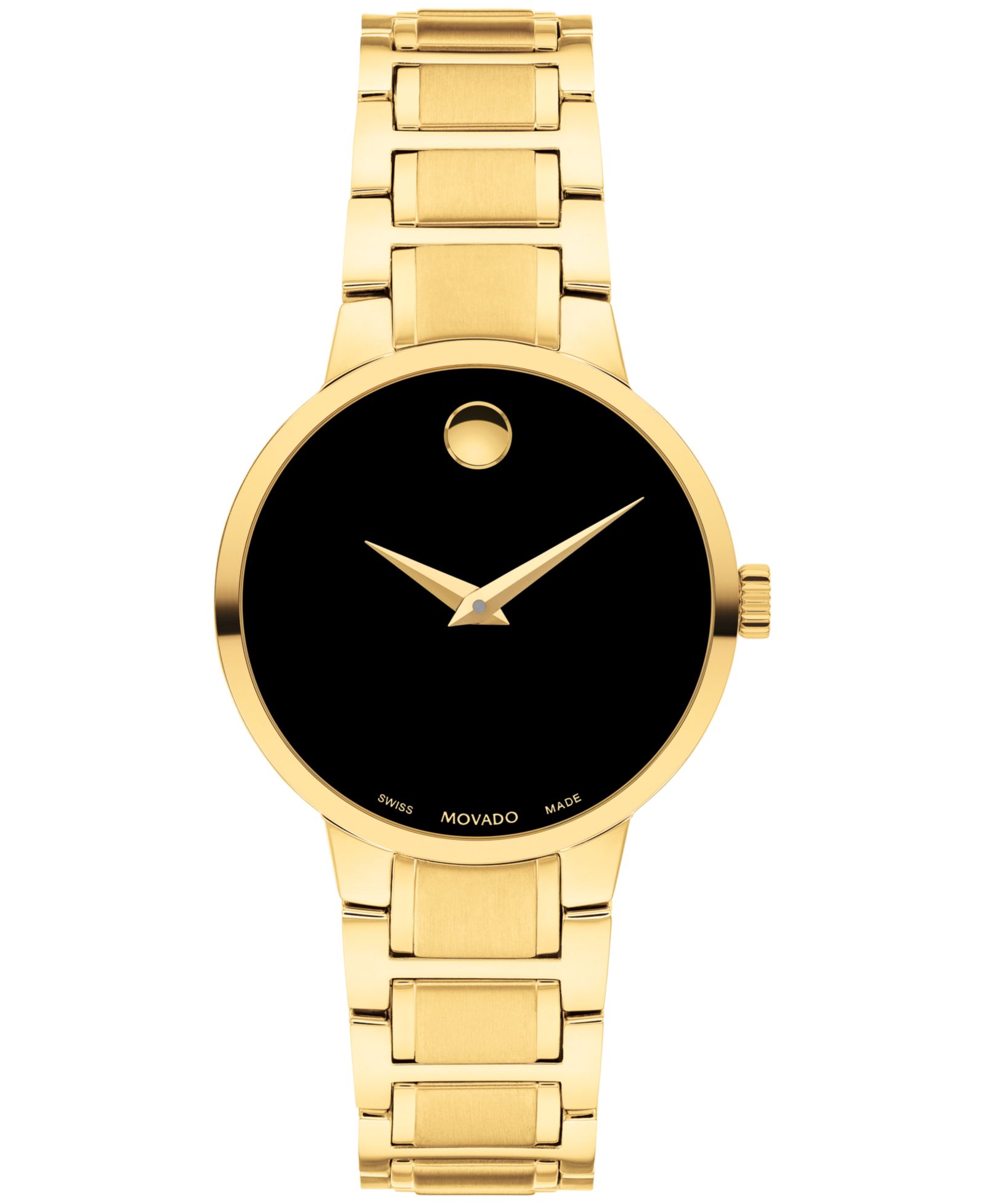 Movado Женские часы Portfolio Swiss Quartz Yellow Pvd 28MM