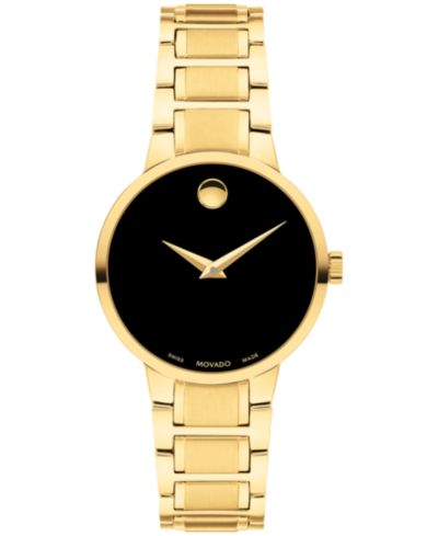 Movado Женские часы Portfolio Swiss Quartz Yellow Pvd 28MM
