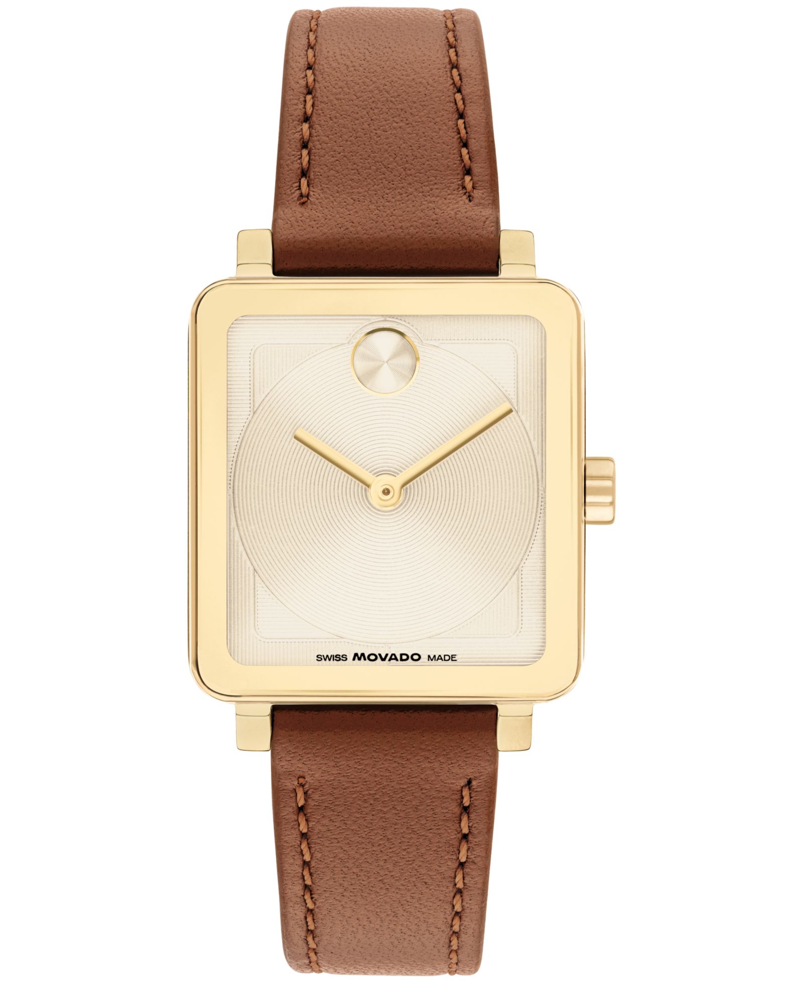 Movado Women's Bold Evolution 2.0 Swiss Quartz Cognac Leather Watch 26mm