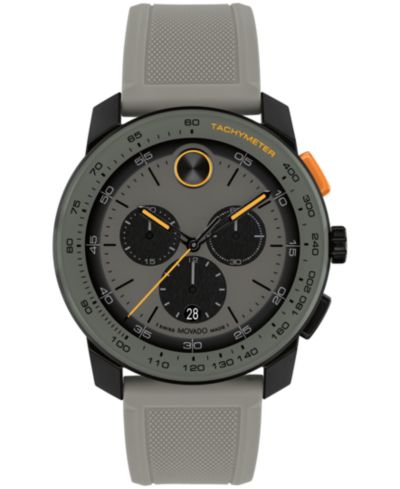 Мужские часы Movado Bold Tr90 Swiss Quartz Chrono Gray Silicone, 43.50mm