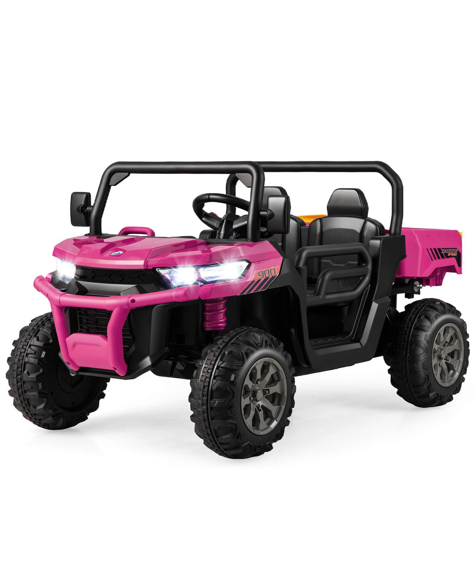 Sugift 2-Seater Ride-On Dump Truck with Dump Bed and Shovel, 110 lbs Capacity, Ages 3+