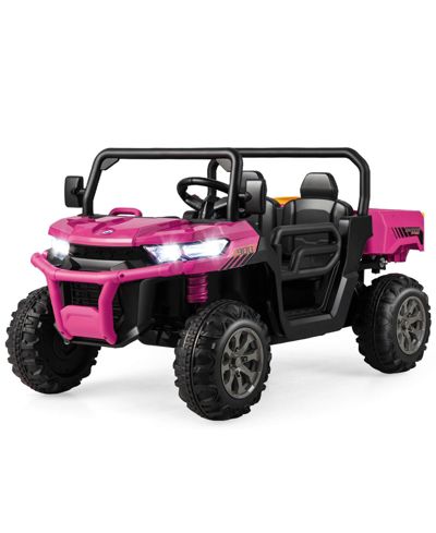 Sugift 2-Seater Ride-On Dump Truck with Dump Bed and Shovel, 110 lbs Capacity, Ages 3+