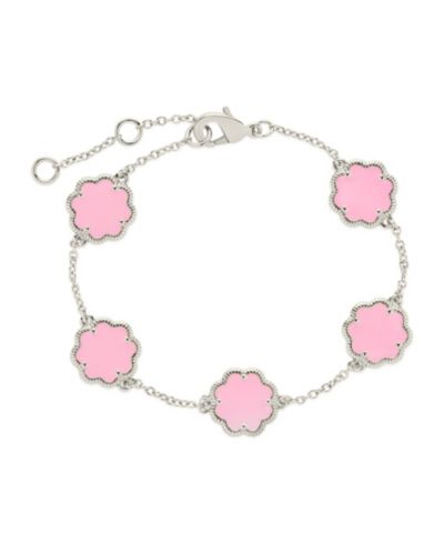 Silver, Pink enamel