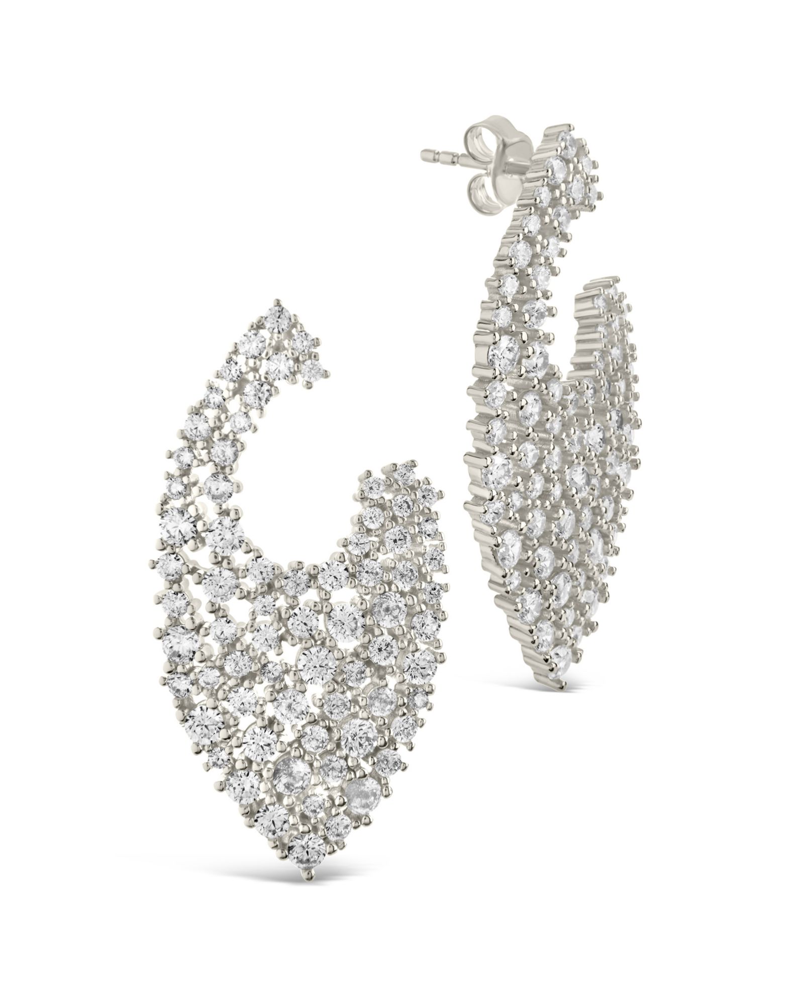 Серьги-гвоздики Sterling Forever Priscilla Cubic Zirconia Statement