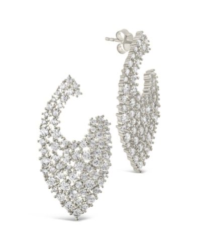 Серьги-гвоздики Sterling Forever Priscilla Cubic Zirconia Statement