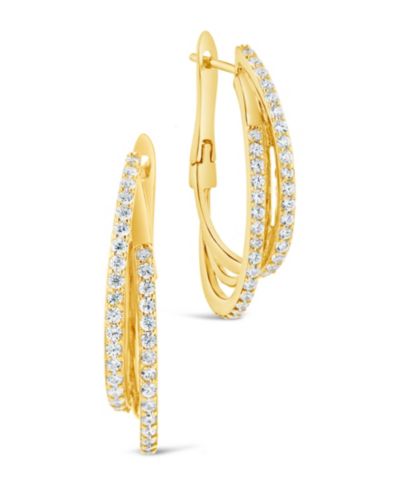 Серьги-кольца Sterling Forever с кубическим цирконием