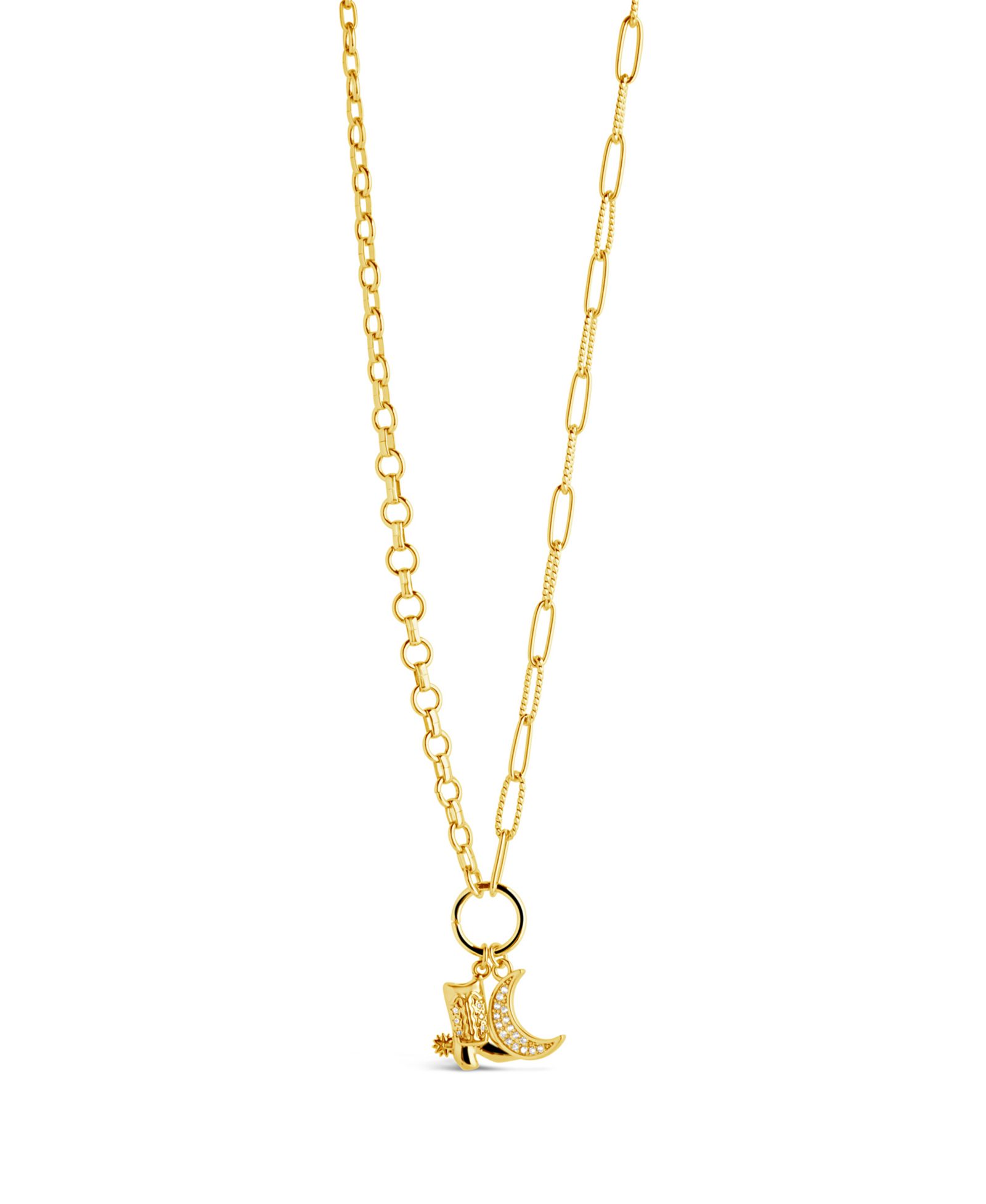 Подвеска Sterling Forever Kelsea Cubic Zirconia Boot Moon Charm