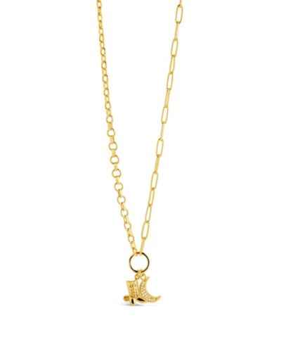 Подвеска Sterling Forever Kelsea Cubic Zirconia Boot Moon Charm