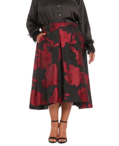 Женская плиссированная юбка Muse Plus Size Pleated Floral-Print Organza