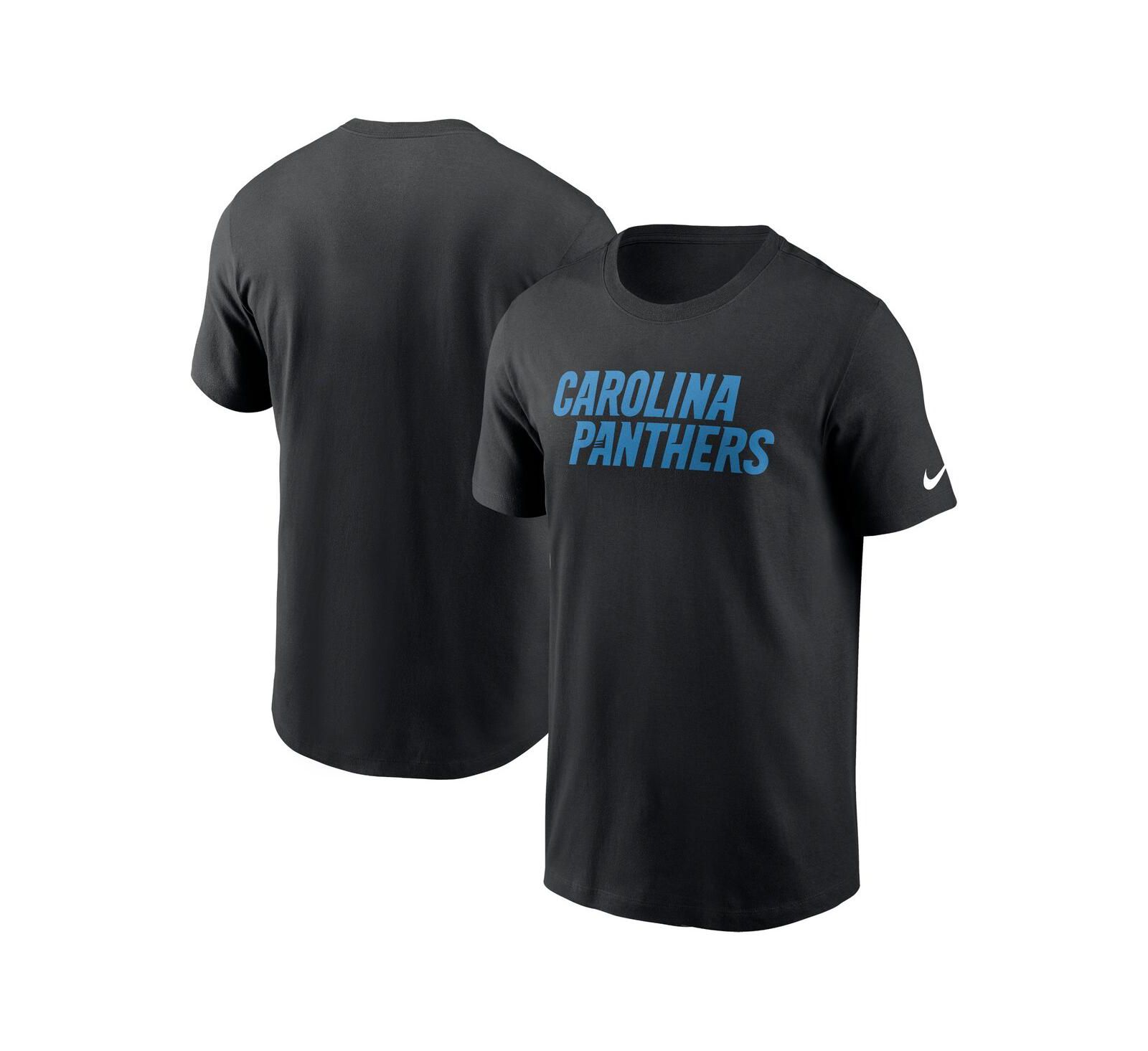 Nike Men's Black Carolina Panthers Primetime Wordmark Essential T-Shirt