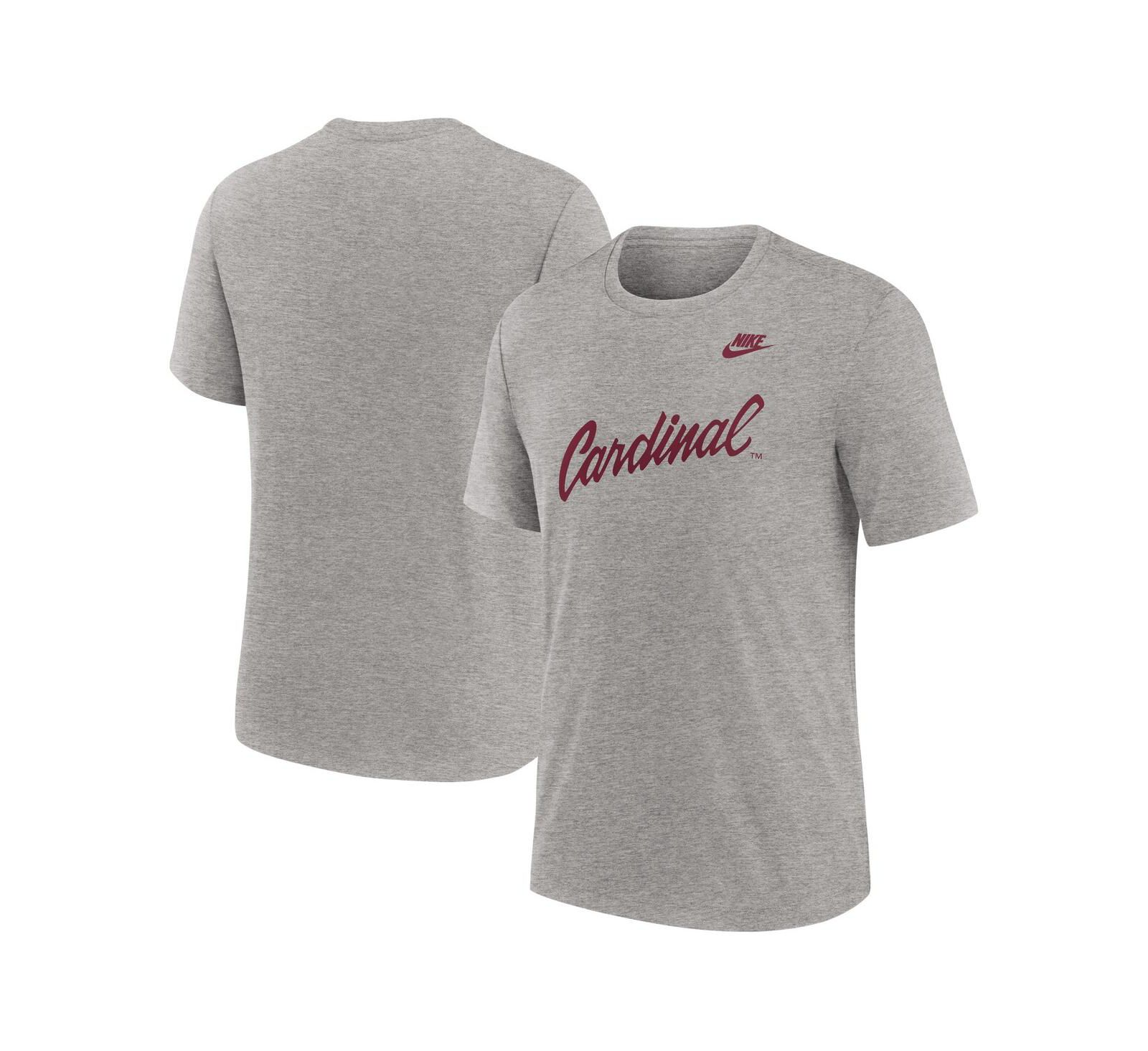 Мужская футболка Nike Heather Gray Stanford Cardinal Blitz Evergreen Legacy Primary Tri-Blend