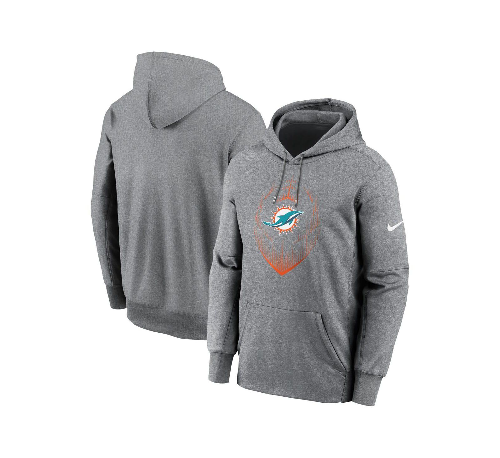 Мужское худи Nike Heather Gray Miami Dolphins Icon Performance
