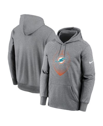 Мужское худи Nike Heather Gray Miami Dolphins Icon Performance