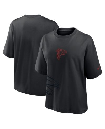Женская хлопковая футболка Nike Atlanta Falcons, черная, фасон boxy