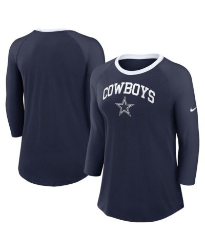 Женская футболка Nike Navy Dallas Cowboys Raglan 3/4 Sleeve