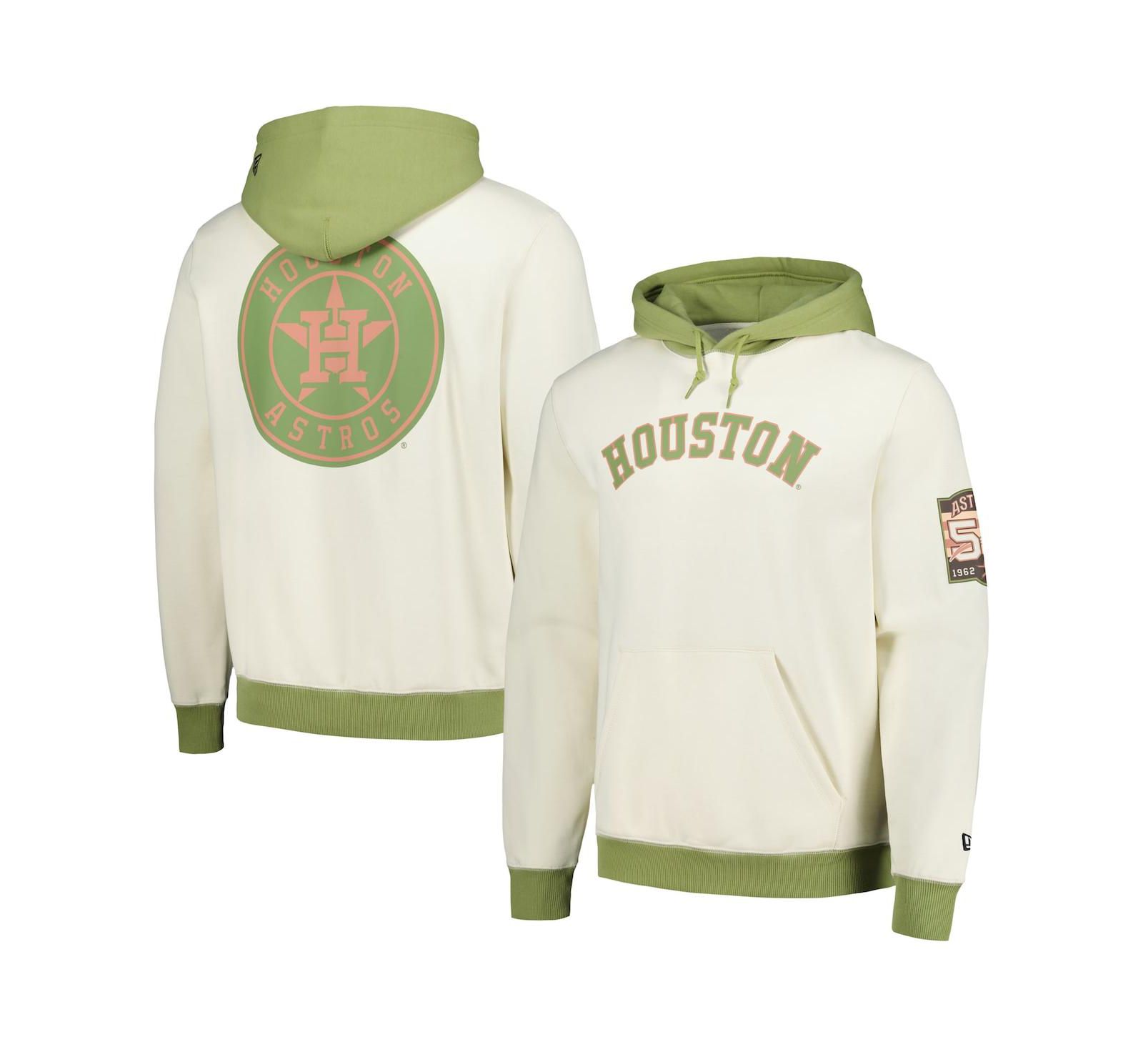 New Era худи мужское Cream/Green Houston Astros Color Pop