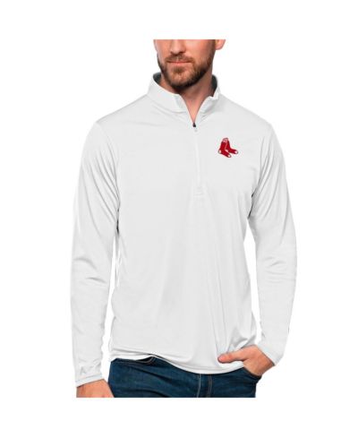 Мужской белый джемпер Antigua Boston Red Sox Tribute Quarter-Zip