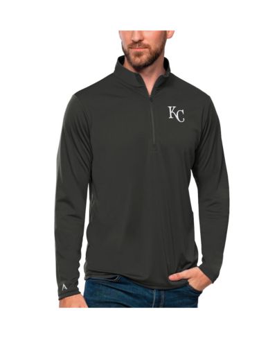 Мужской пуловер Antigua Charcoal Kansas City Royals Tribute Quarter-Zip