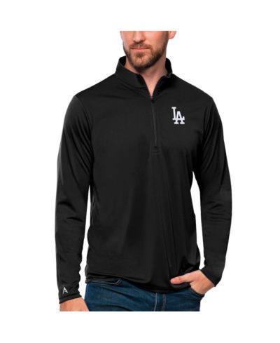 Мужской пуловер Antigua Black Los Angeles Dodgers Tribute Quarter-Zip