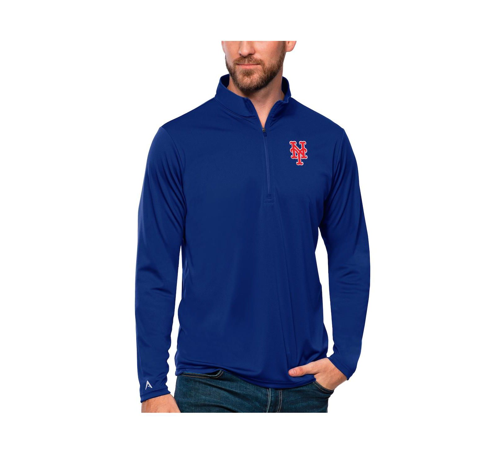Мужской джемпер Antigua Royal New York Mets Tribute с молнией на четверть