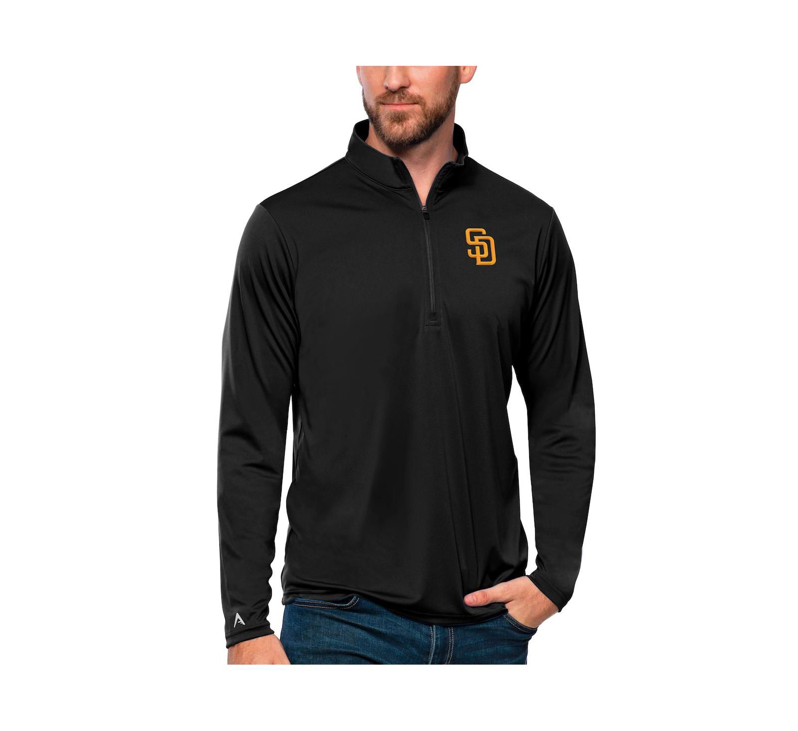 Antigua Мужской пуловер на молнии San Diego Padres Tribute Black
