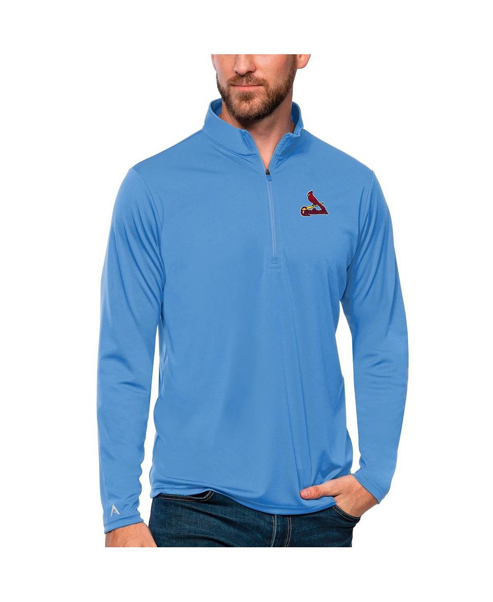 Мужской джемпер Antigua St. Louis Cardinals Tribute Quarter-Zip Pullover Powder Blue