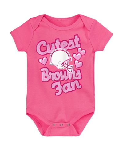 Outerstuff Baby Boys and Girls Pink Cleveland Browns Cutest Fan Hearts Bodysuit