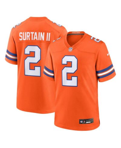 Мужская джерси Nike Patrick Surtain II Denver Broncos Mile High Collection 1977 Throwback оранжевая