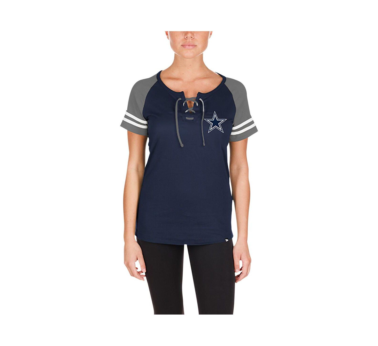 New Era Women's Navy Dallas Cowboys Lace-Up Raglan T-Shirt
