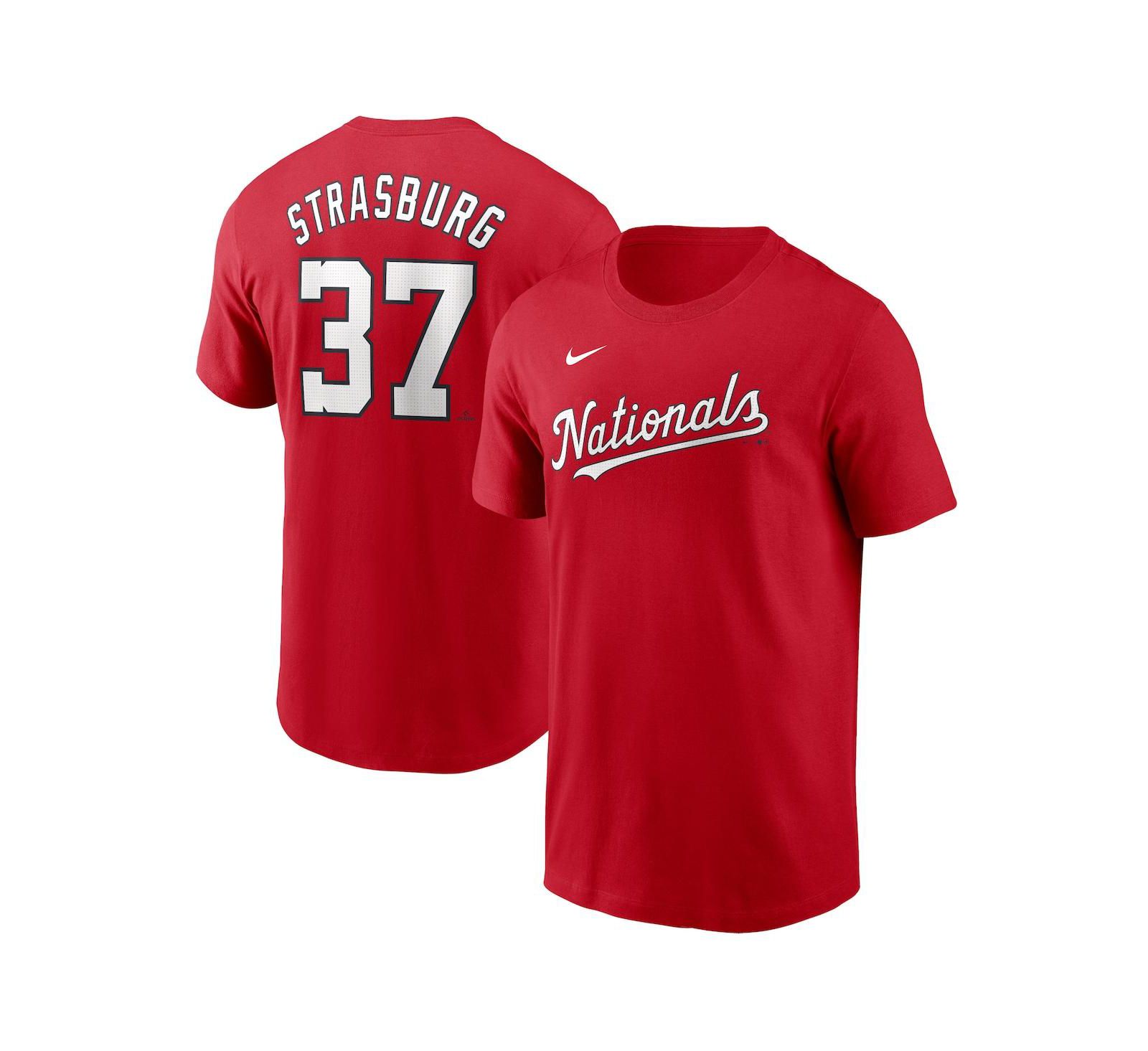 Nike Men's Stephen Strasburg Red Washington Nationals Fuse Name & Number T-Shirt