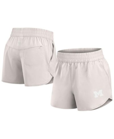 Шорты Fanatics Women's White Michigan Wolverines Studio Woven Vibe