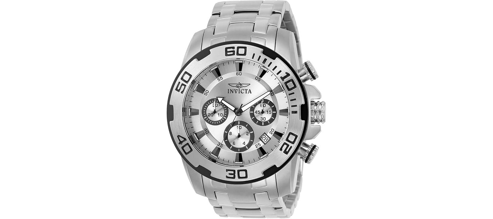 Invicta Men's 22317 Pro Diver  Quartz Chronograph Silver Dial Watch