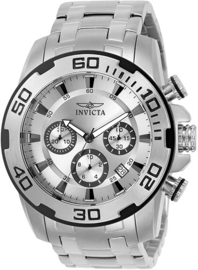 Invicta Men's 22317 Pro Diver  Quartz Chronograph Silver Dial Watch